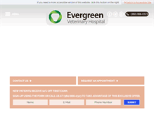 Tablet Screenshot of evergreenveterinary.com